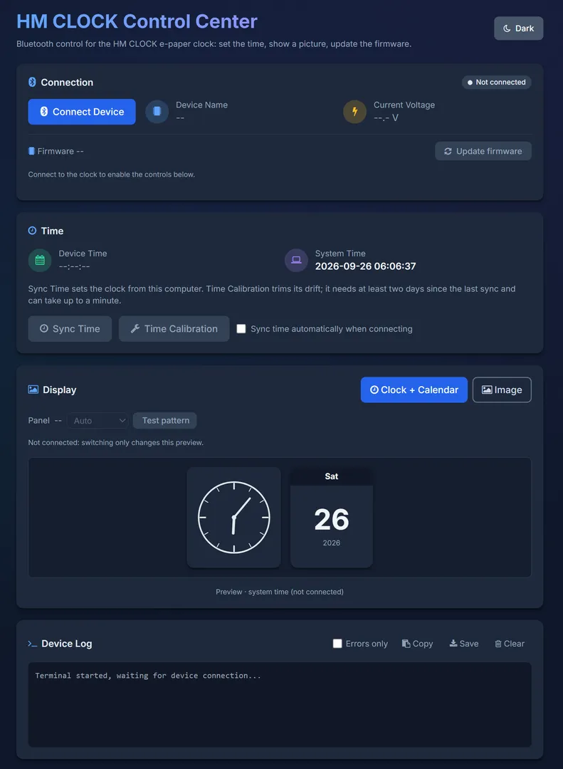 The web control panel