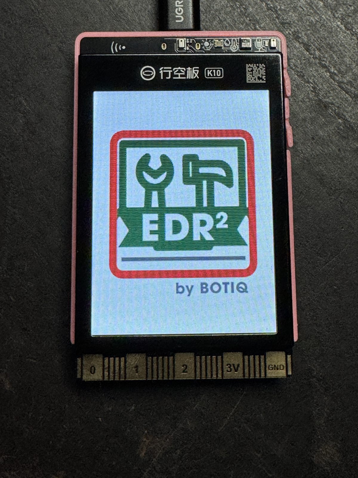 Earlier test screen during development